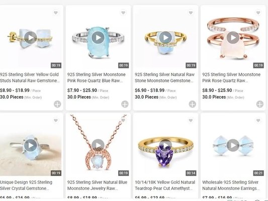 Trendy Jewelry Raw Moonstone Ring Sterling Silber 925 Unregelmäßig Drei Zacken Frauenschmuck