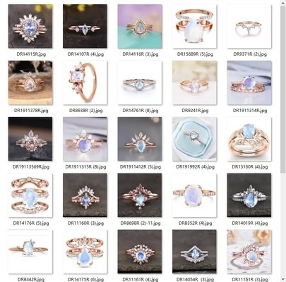 Trendy Jewelry Raw Moonstone Ring Sterling Silber 925 Unregelmäßig Drei Zacken Frauenschmuck