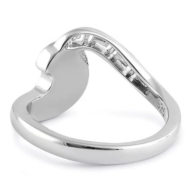 Sterling Sliver 925 Ancient Greek  Meander Key Modern Wave Design Blue Opal Ring For Women