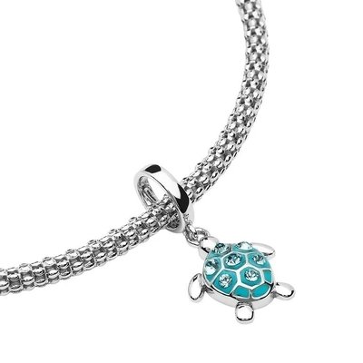 Sea Turtle Bead  Charm Pendant Fit Euro  Style In 14k Yellow Gold