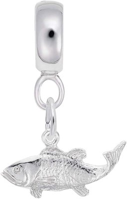 925 Sterling Silver Fish Charm Dangle Beads for Bracelets & Necklaces