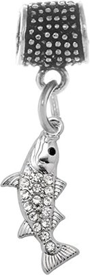 Blue Mermaid Tail & Shell Pearl Charm 925 Sterling Silver Ocean Charm Beads for Bracelet & Necklace