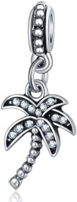 Dangle Coconut/Palm Tree with Clear Crystals Charm Bead for Charms Bracelets