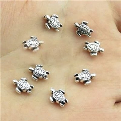 160pcs Antique Lovely Turtle Pendant Silver Bead Charms Fit Original Bracelet 9x7mm