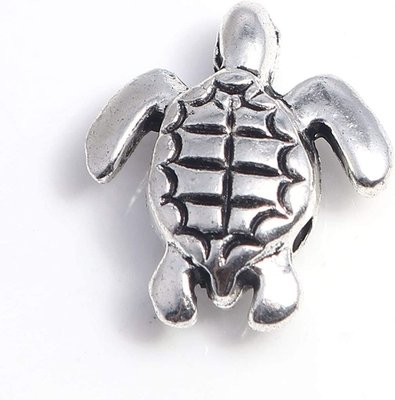 160pcs Antique Lovely Turtle Pendant Silver Bead Charms Fit Original Bracelet 9x7mm