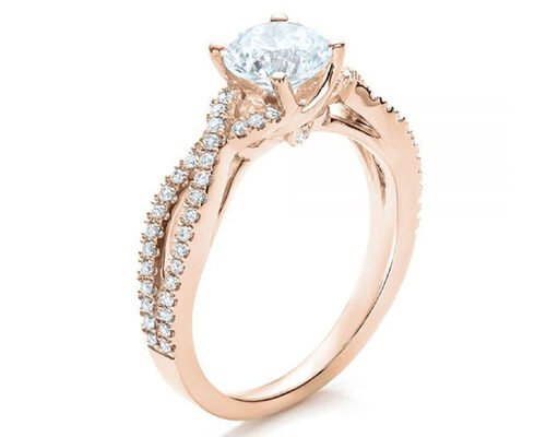 Claw Setting 18K Rose Gold Ring 0.8ct With GH VS1 GIA Diamond