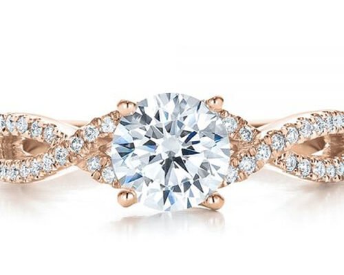 Claw Setting 18K Rose Gold Ring 0.8ct With GH VS1 GIA Diamond
