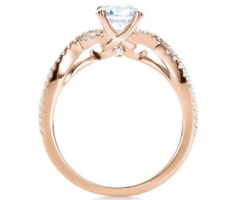 Claw Setting 18K Rose Gold Ring 0.8ct With GH VS1 GIA Diamond