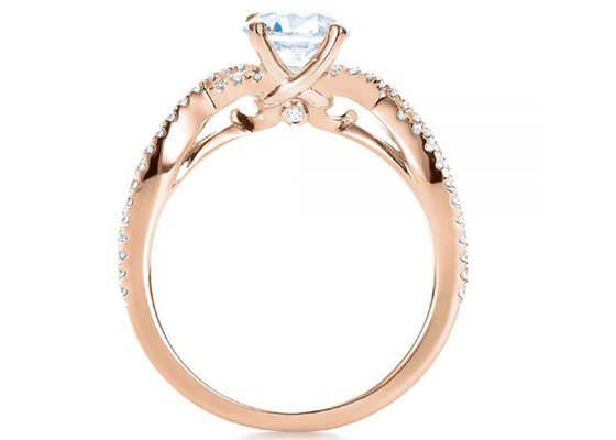 Claw Setting 18K Rose Gold Ring 0.8ct With GH VS1 GIA Diamond