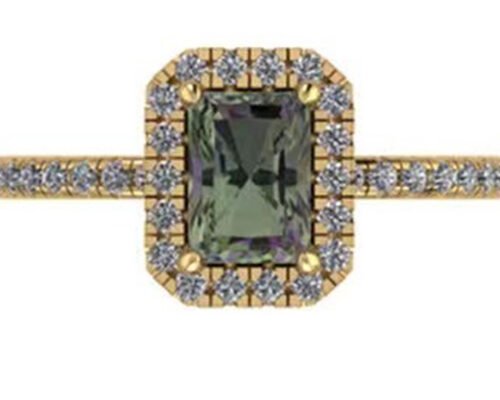 OV6X8mm 14K Solid Gold Jewellery , Rectangle 1.3 Carat Diamond Engagement Ring