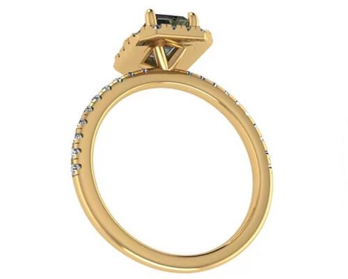 OV6X8mm 14K Solid Gold Jewellery , Rectangle 1.3 Carat Diamond Engagement Ring