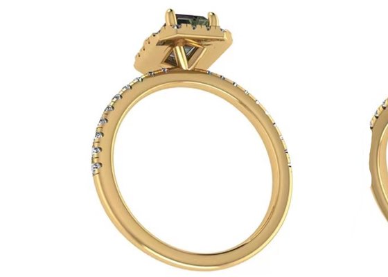 OV6X8mm 14K Solid Gold Jewellery , Rectangle 1.3 Carat Diamond Engagement Ring