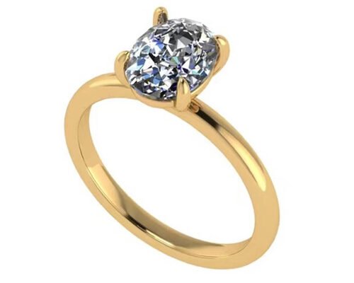 Oval Cut 2.1 Carat Diamond Ring Size OV9X7MM Boundless Setting Type