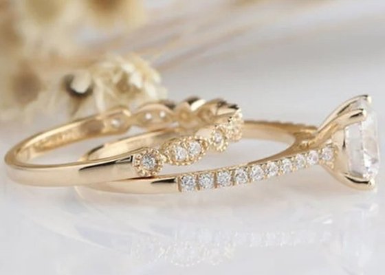 18K White Gold Diamond Engagement Wedding Rings 1.25CT 6.5mm ODM