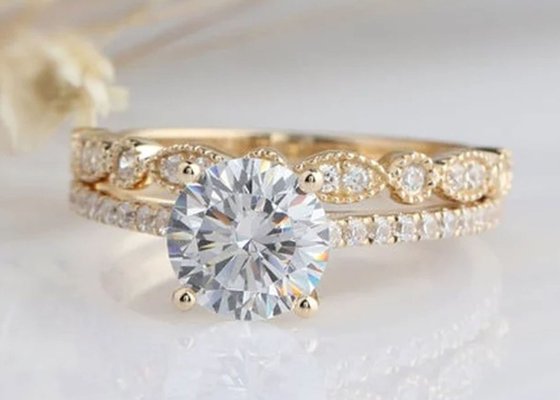 18K White Gold Diamond Engagement Wedding Rings 1.25CT 6.5mm ODM