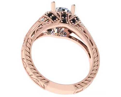 Round Brilliant Cut 18K Rose Gold Ring Illusion Setting Type GIA certificate ODM