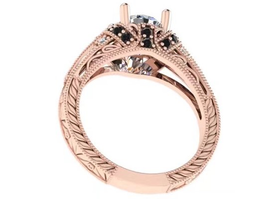 Round Brilliant Cut 18K Rose Gold Ring Illusion Setting Type GIA certificate ODM