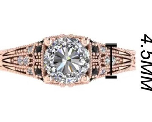 Round Brilliant Cut 18K Rose Gold Ring Illusion Setting Type GIA certificate ODM