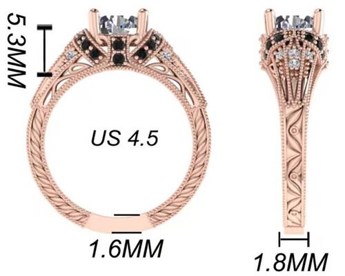 Round Brilliant Cut 18K Rose Gold Ring Illusion Setting Type GIA certificate ODM