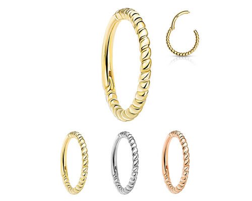 Twisted Rope 14k Gold Nose Ring 18G , Nose Piercing Clicker for Gift