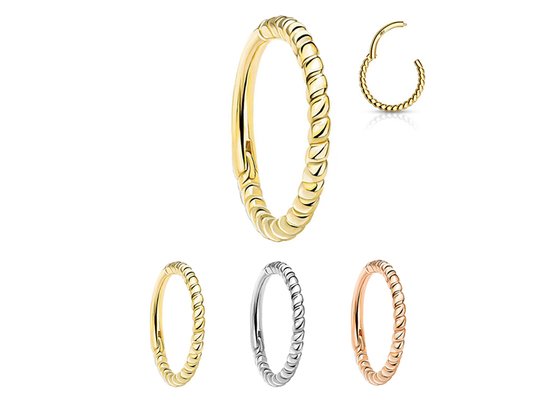 Twisted Rope 14k Gold Nose Ring 18G , Nose Piercing Clicker for Gift