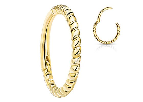 Twisted Rope 14k Gold Nose Ring 18G , Nose Piercing Clicker for Gift