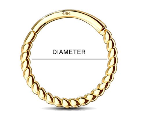 Twisted Rope 14k Gold Nose Ring 18G , Nose Piercing Clicker for Gift