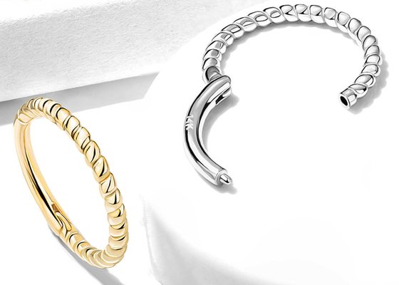 Twisted Rope 14k Gold Nose Ring 18G , Nose Piercing Clicker for Gift