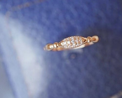 14K Rose Gold Real Diamond Jewellery Ring Dainty OEM ODM for Wedding