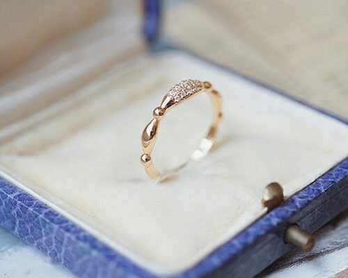 14K Rose Gold Real Diamond Jewellery Ring Dainty OEM ODM for Wedding