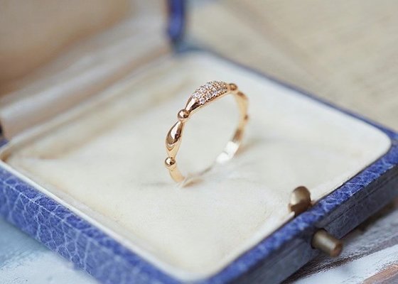 14K Rose Gold Real Diamond Jewellery Ring Dainty OEM ODM for Wedding