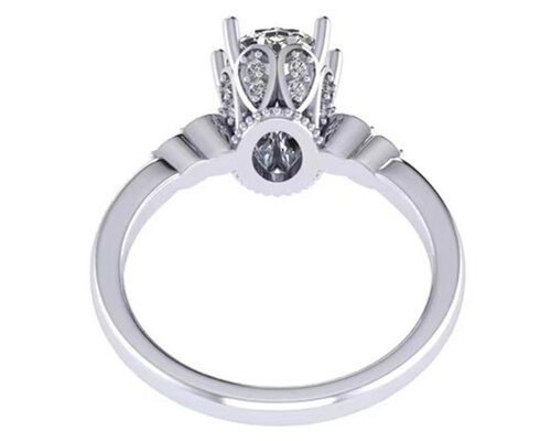 Oval Cut 18k White Gold Engagement Ring 8.0×6.0mm Dimension ODM