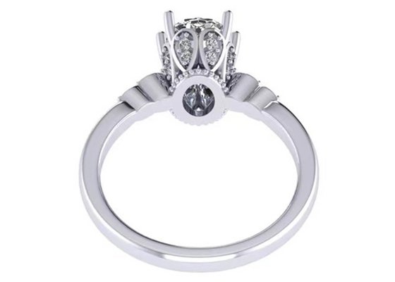 Oval Cut 18k White Gold Engagement Ring 8.0×6.0mm Dimension ODM