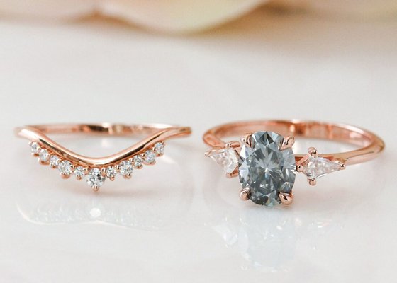 1ct Lab Grown Moissanite Ring 9K Grey color for engagement ODM