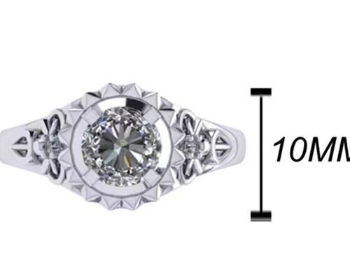 White Gold Lab Made Diamond Engagement Rings Brilliant Cut 1ct RD6.5MM size