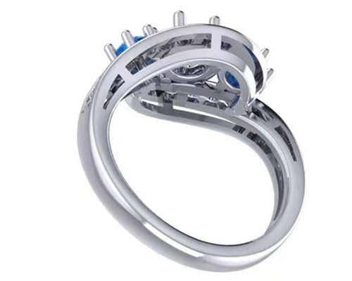 0.8 Carat Natural Blue Topaz Ring Prong Setting Type for Engagement
