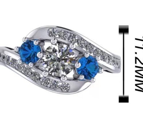 0.8 Carat Natural Blue Topaz Ring Prong Setting Type for Engagement