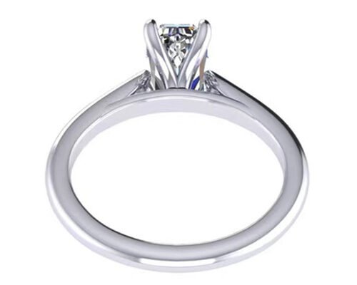 1.05 Ct 14K Solid Gold Jewellery , Emerald Cut Diamond Engagement Rings EM7.86×2.89MM