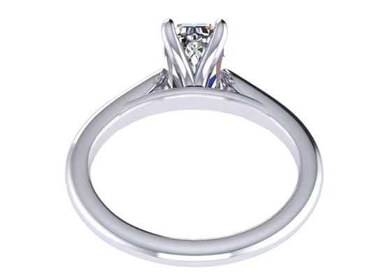 1.05 Ct 14K Solid Gold Jewellery , Emerald Cut Diamond Engagement Rings EM7.86×2.89MM