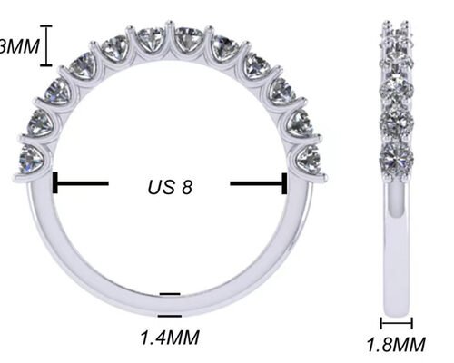 1.2 ct Engagement And Wedding Ring Set 1.93g Weight RD2.7MM Size