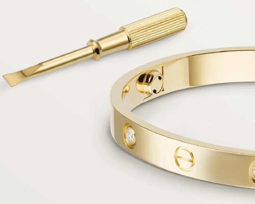 0.42ct 38.05g 18K Solid Gold Jewellery Natural Diamond Love Bracelet oDM