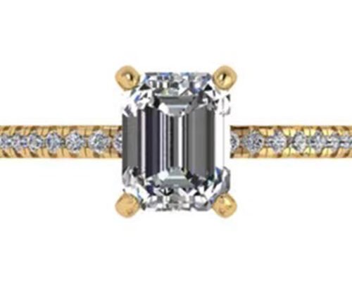 Emerald Cut 18K Rose Gold Ring Wiith 7.58×5.83mm Dimension Natural Diamond OEM