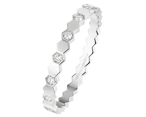 12pcs 0.72ct 18K Solid Gold Jewellery , Bee My Love Ring 4mm Width