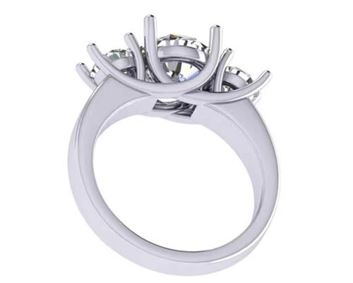 Round Cut 14k Solid Gold Jewellery White Gold Color Plated 2.21g Weight 8.4×5.05mm