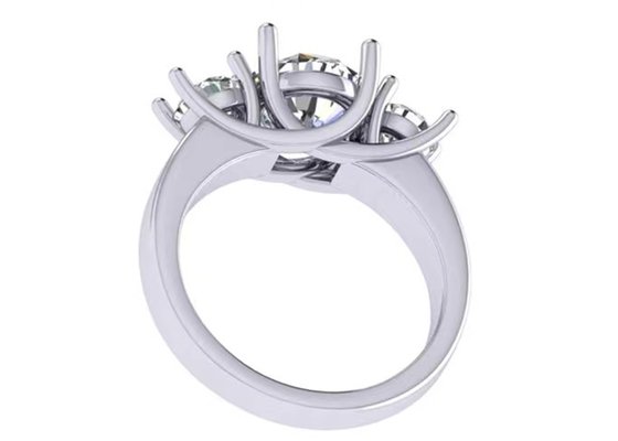 Round Cut 14k Solid Gold Jewellery White Gold Color Plated 2.21g Weight 8.4×5.05mm