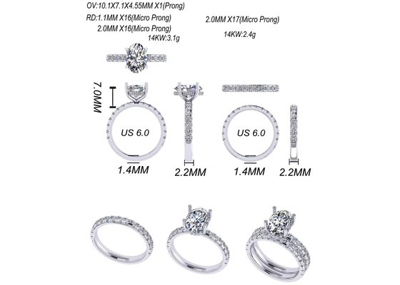 Hand Setting 2.45g 14K Solid Gold Jewellery ODM For Engagement