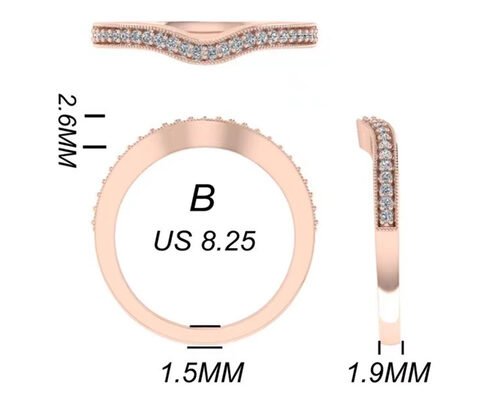 0.8ct 14K Solid Gold Jewellery , rose gold engagement ring set RA5.6×4.5MM