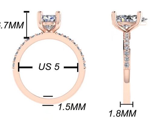Pear Cut 18k Rose Gold Wedding Ring 10.67x7.23x4.1mm for Engagement
