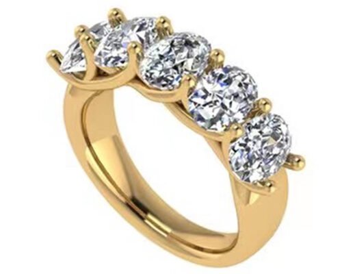 Oval Diamond 18K Rose Gold Ring 6.43x 4.7x 3.03mm Size for Anniversary