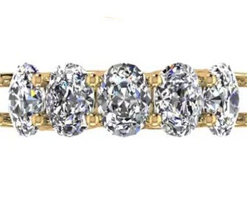 Oval Diamond 18K Rose Gold Ring 6.43x 4.7x 3.03mm Size for Anniversary